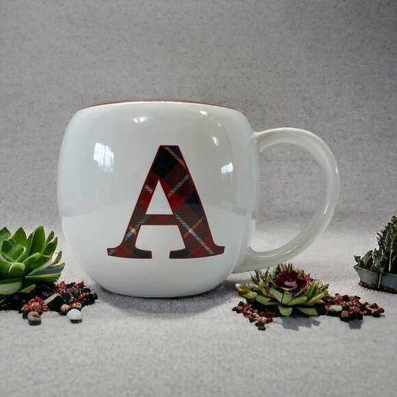 Monogram Ceramic Coffee Mug Letter A Size 8 Oz. - Picture 1 of 6